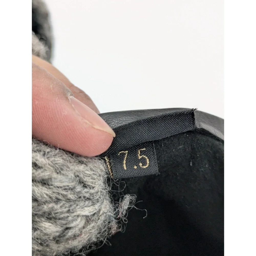 YISEVEN Leather Gloves Black Women's Size 7.5